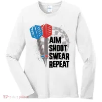 Aim Shoot Swear Repeat Dart Game Women's Long Sleeve Shirt thumb 0