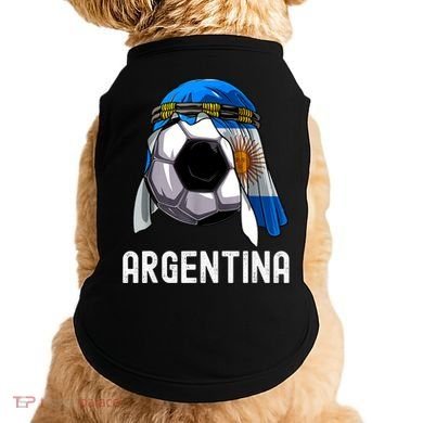 Argentina Soccer Support Team Jersey Argentinian Flag Doggie Tank