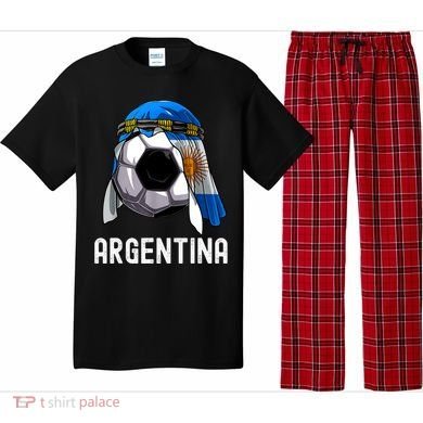 Argentina Soccer Support Team Jersey Argentinian Flag Pajama Set