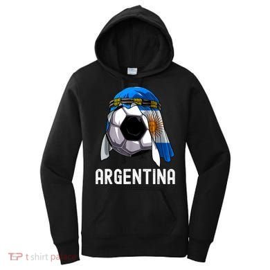 Argentina Soccer Support Team Jersey Argentinian Flag Women's Hoodie