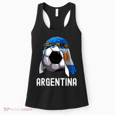 Argentina Soccer Support Team Jersey Argentinian Flag Women's Tank Top