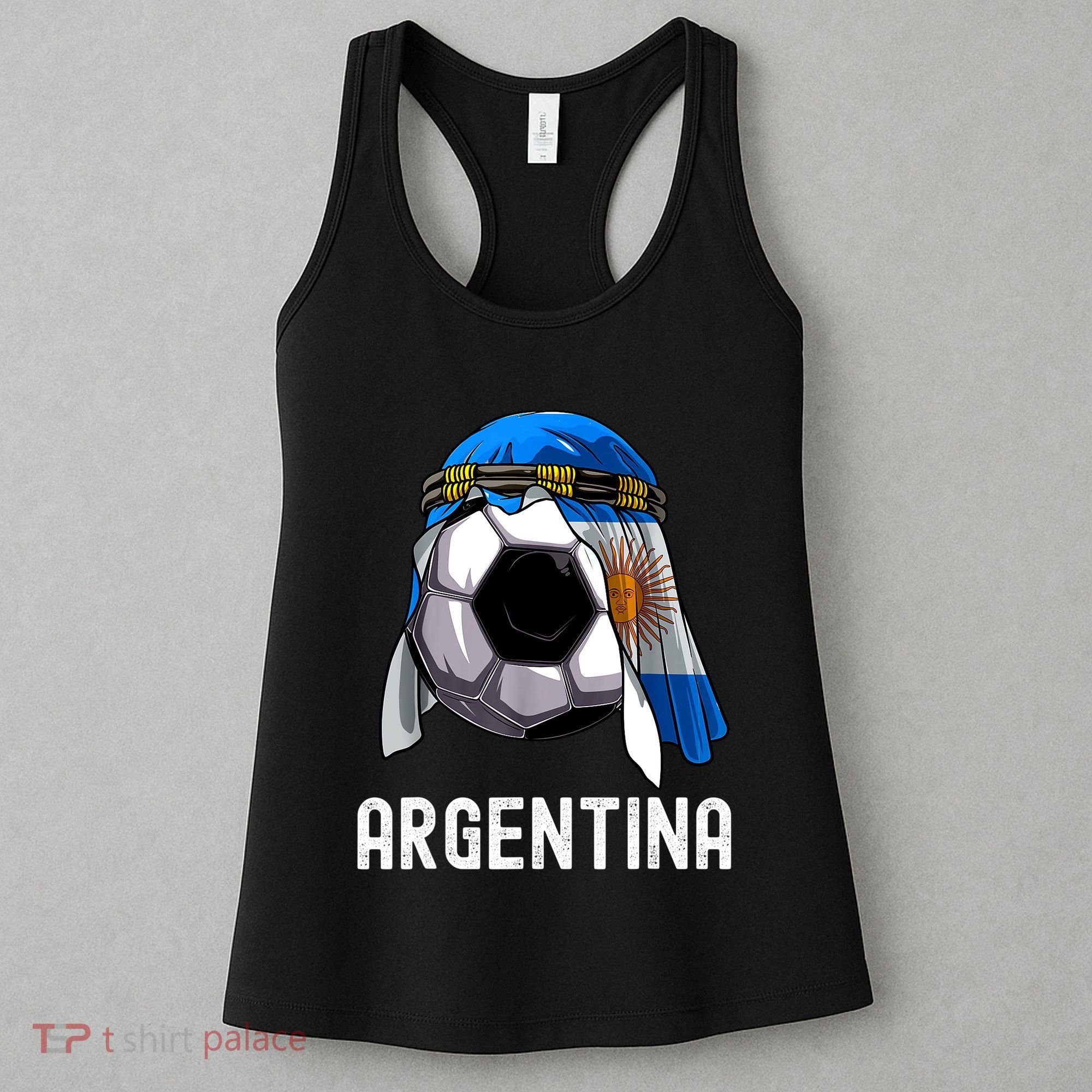 Argentina Soccer Support Team Jersey Argentinian Flag Women's Tank Top