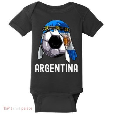 Argentina Soccer Support Team Jersey Argentinian Flag Baby Bodysuit
