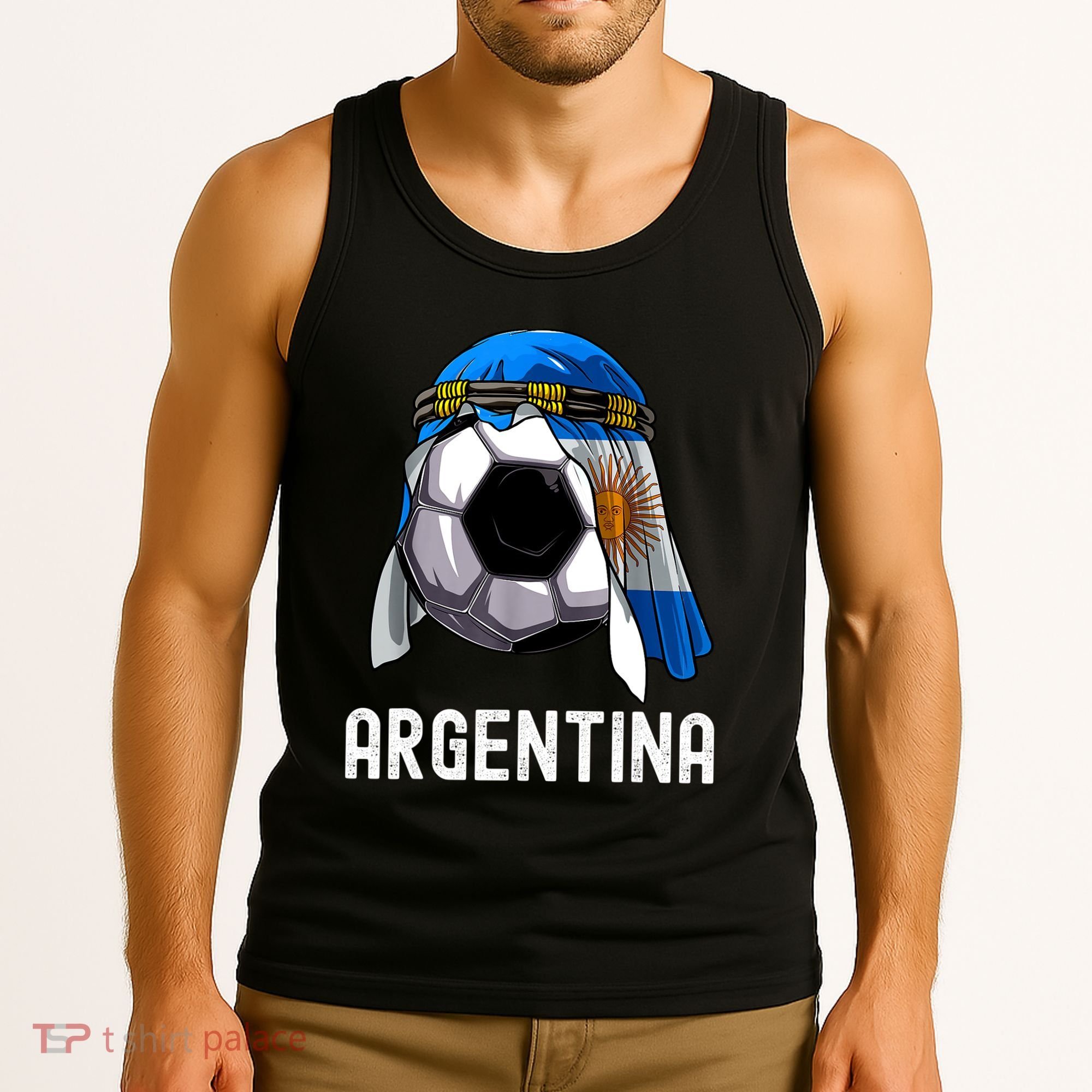 Argentina Soccer Support Team Jersey Argentinian Flag Tank Top