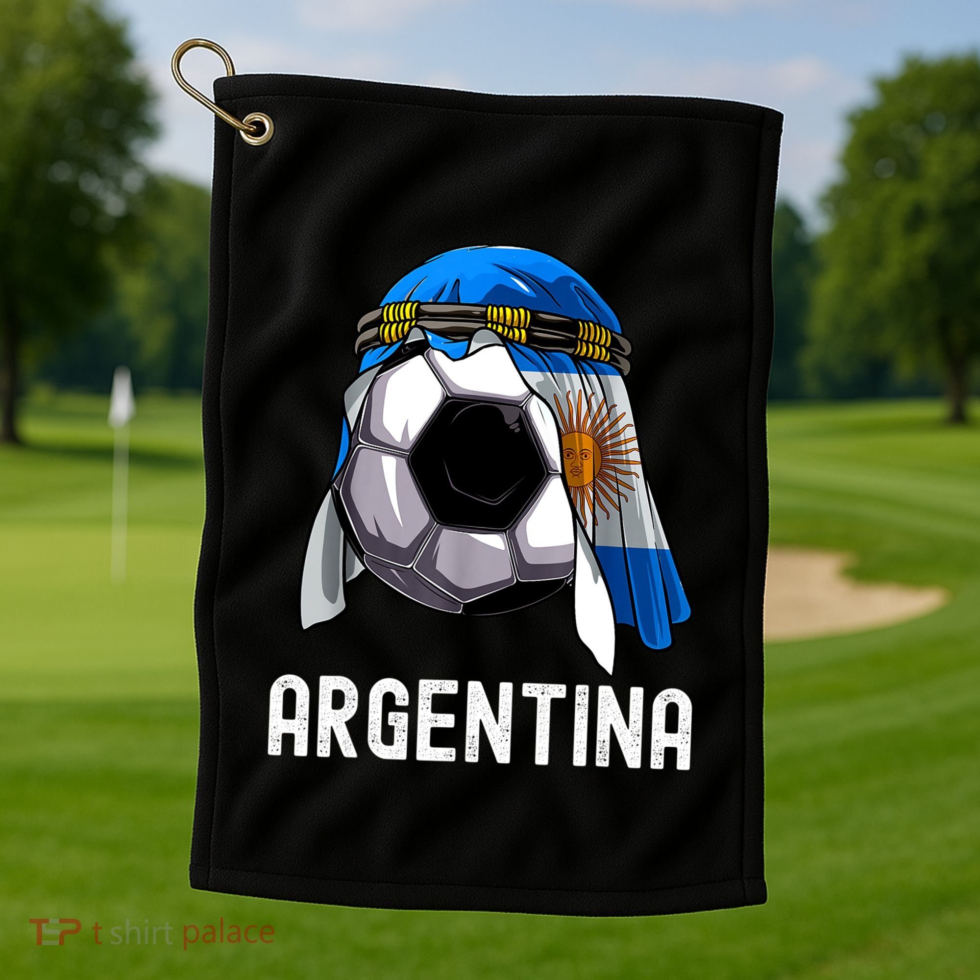 Argentina Soccer Support Team Jersey Argentinian Flag Golf Towel