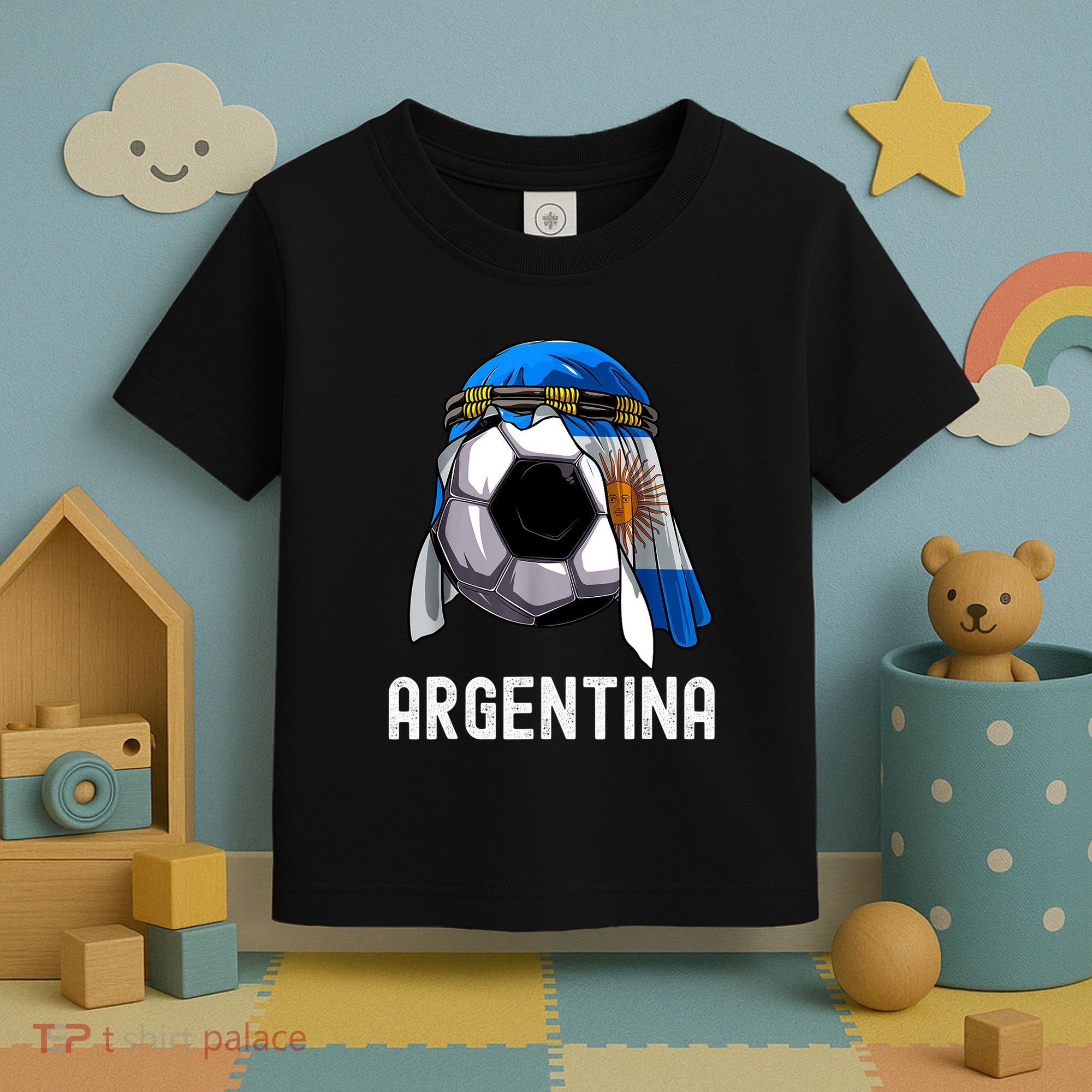 Argentina Soccer Support Team Jersey Argentinian Flag Toddler T-Shirt