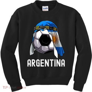 Argentina Soccer Support Team Jersey Argentinian Flag Kids Sweatshirt