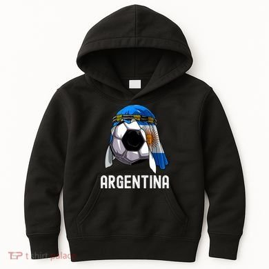 Argentina Soccer Support Team Jersey Argentinian Flag Kids Hoodie