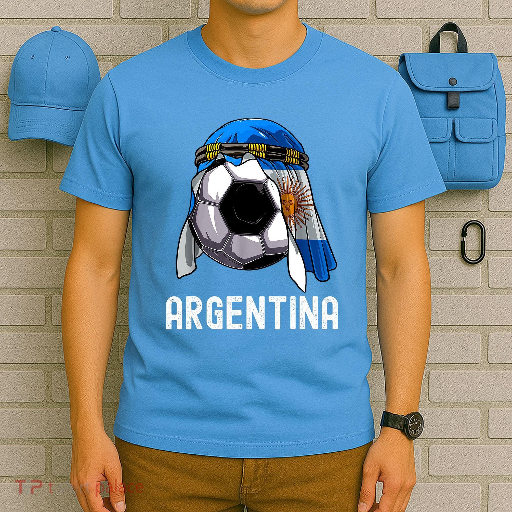 Argentina Soccer Support Team Jersey Argentinian Flag T-Shirt