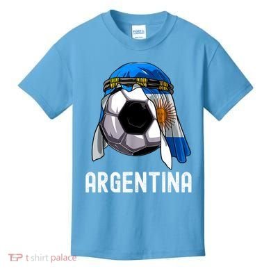 Argentina Soccer Support Team Jersey Argentinian Flag Kids T-Shirt