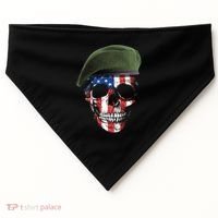 American Soldier Skull Flag 4th Of July Meaningful Gift USA-Made Doggie Bandana thumb 0
