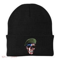 American Soldier Skull Flag 4th Of July Meaningful Gift Beanie thumb 0