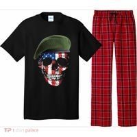 American Soldier Skull Flag 4th Of July Meaningful Gift Pajama Set thumb 0