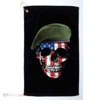 American Soldier Skull Flag 4th Of July Meaningful Gift Golf Towel thumb 0