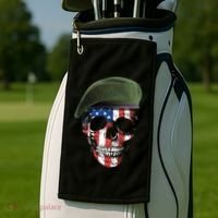 American Soldier Skull Flag 4th Of July Meaningful Gift Golf Towel thumb 2
