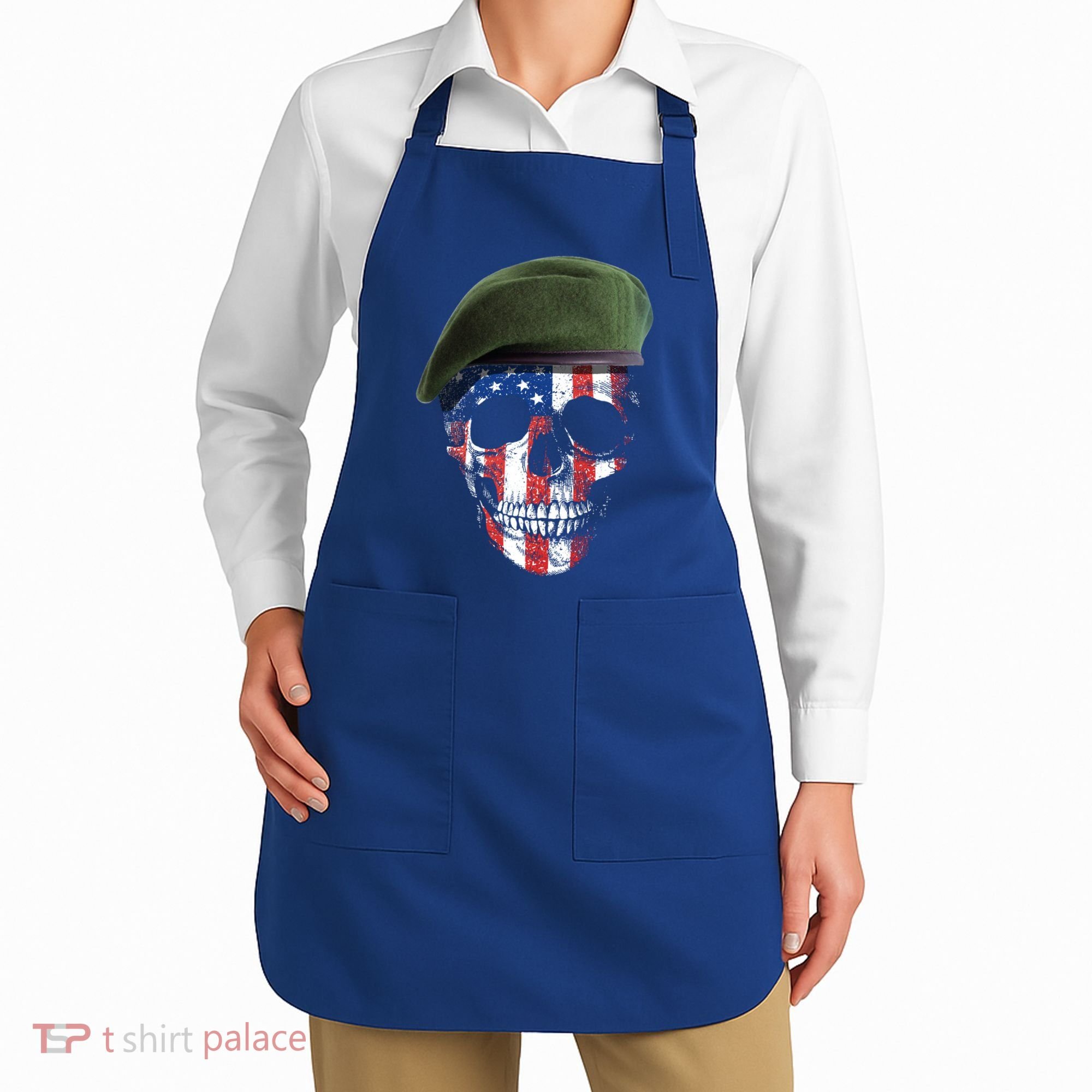 American Soldier Skull Flag 4th Of July Meaningful Gift Apron