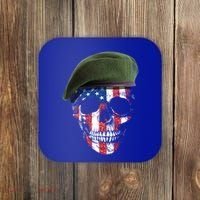 American Soldier Skull Flag 4th Of July Meaningful Gift Coaster thumb 0