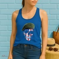 American Soldier Skull Flag 4th Of July Meaningful Gift Women's Tank Top thumb 2