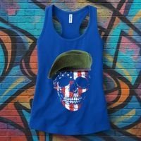 American Soldier Skull Flag 4th Of July Meaningful Gift Women's Tank Top thumb 3