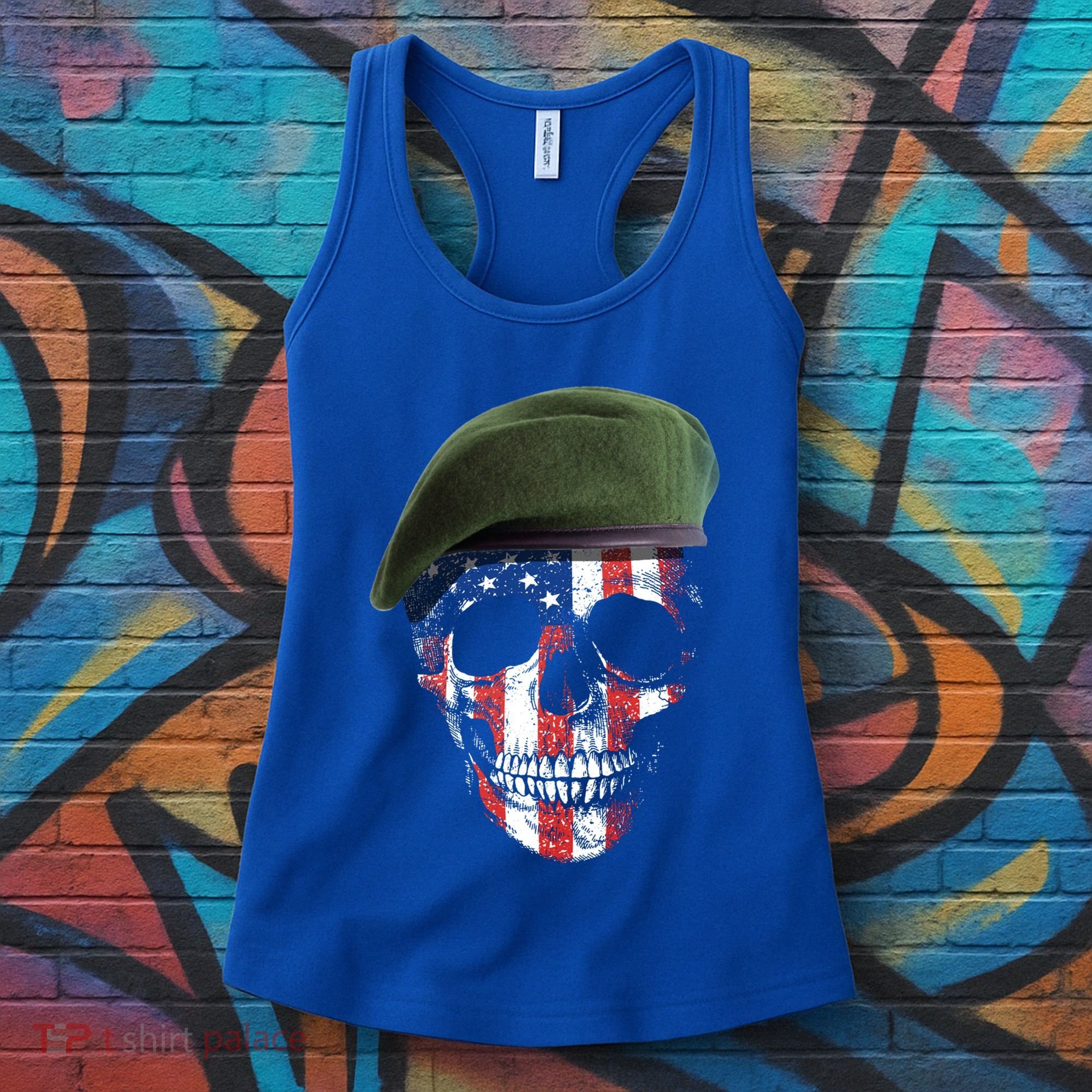 American Soldier Skull Flag 4th Of July Meaningful Gift Women's Tank Top