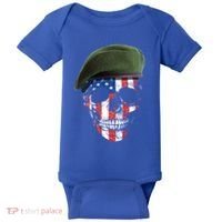 American Soldier Skull Flag 4th Of July Meaningful Gift Baby Bodysuit thumb 0