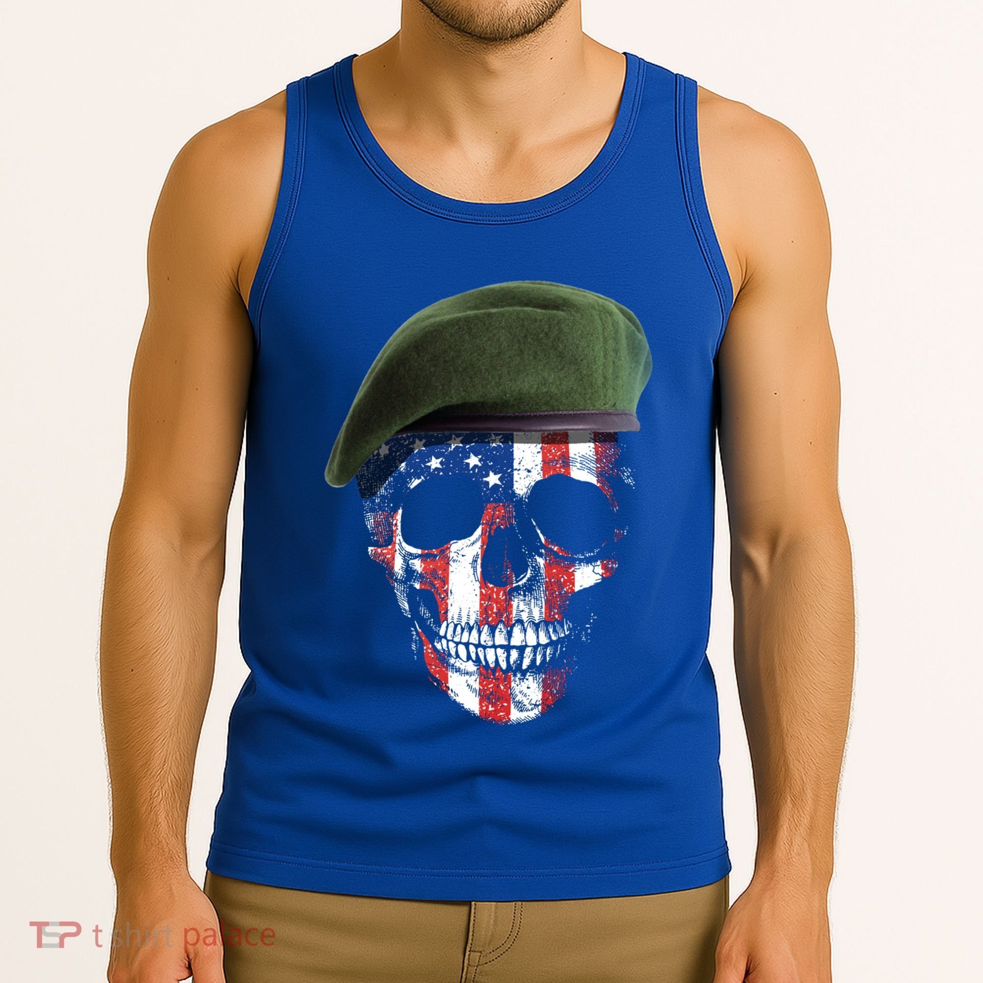 American Soldier Skull Flag 4th Of July Meaningful Gift Tank Top
