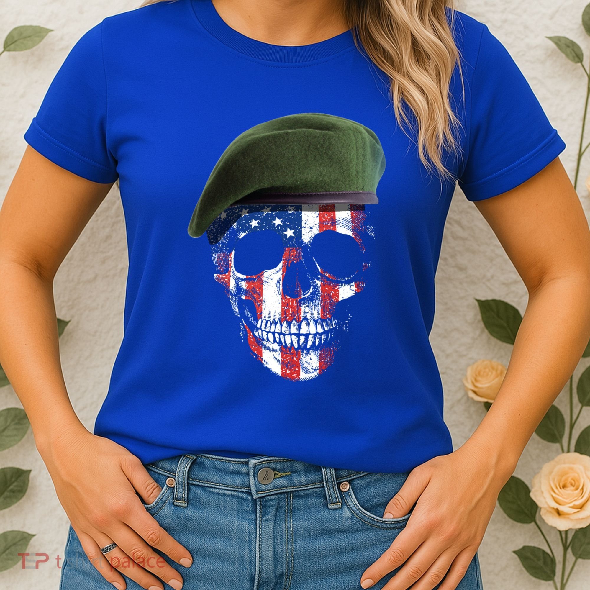 American Soldier Skull Flag 4th Of July Meaningful Gift Women's T-Shirt