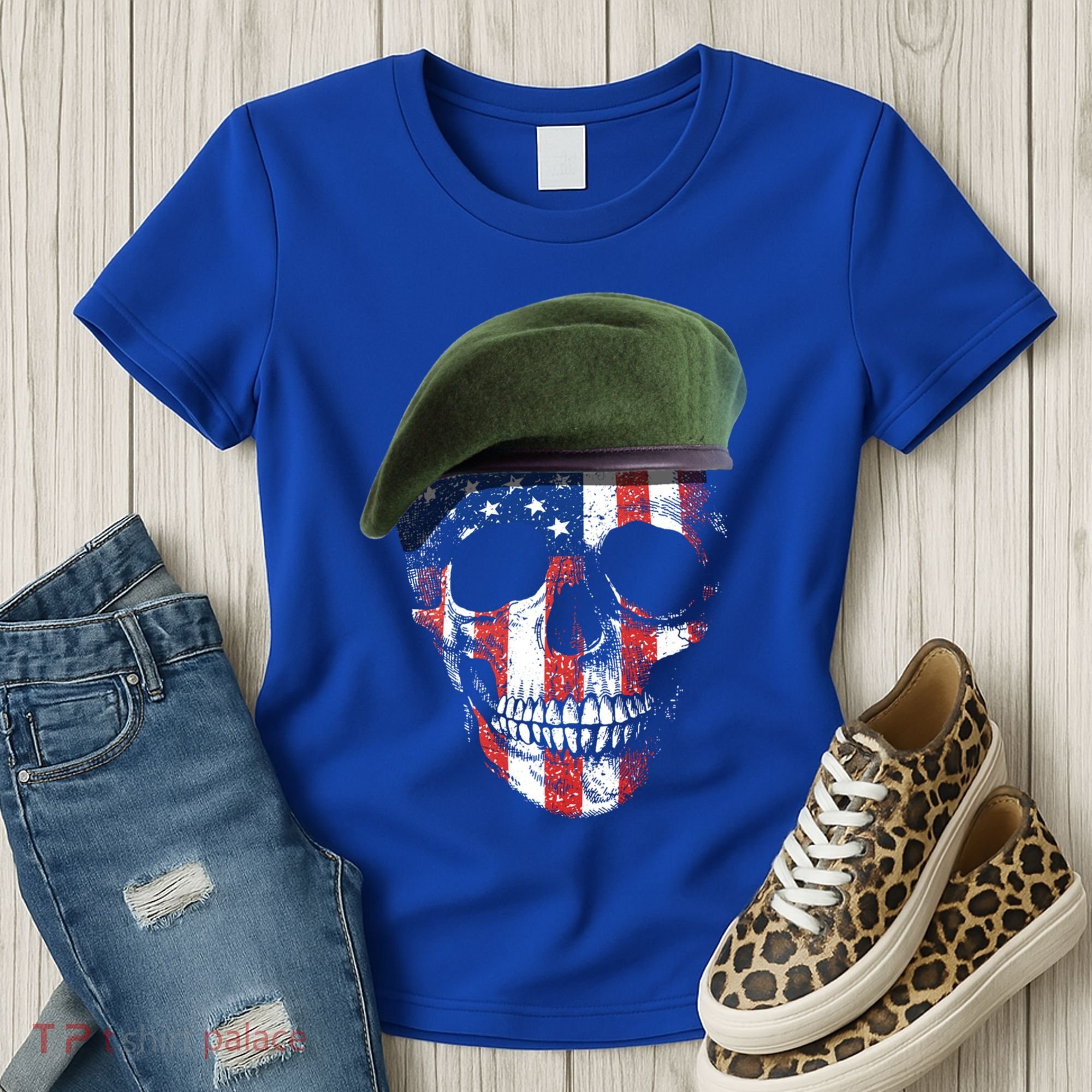 American Soldier Skull Flag 4th Of July Meaningful Gift Women's T-Shirt