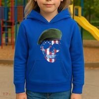 American Soldier Skull Flag 4th Of July Meaningful Gift Kids Hoodie thumb 3