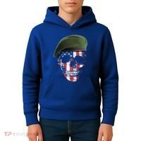 American Soldier Skull Flag 4th Of July Meaningful Gift Kids Hoodie thumb 4