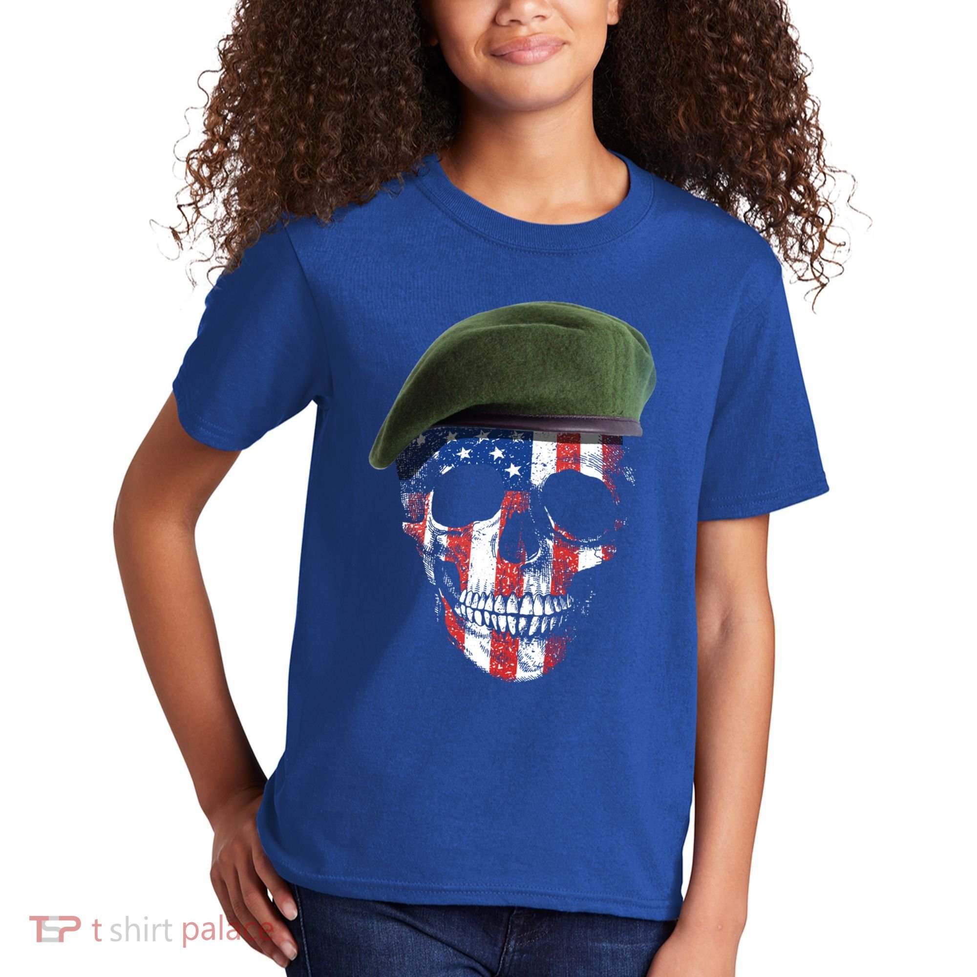 American Soldier Skull Flag 4th Of July Meaningful Gift Kids T-Shirt