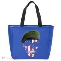 American Soldier Skull Flag 4th Of July Meaningful Gift Tote Bag thumb 0