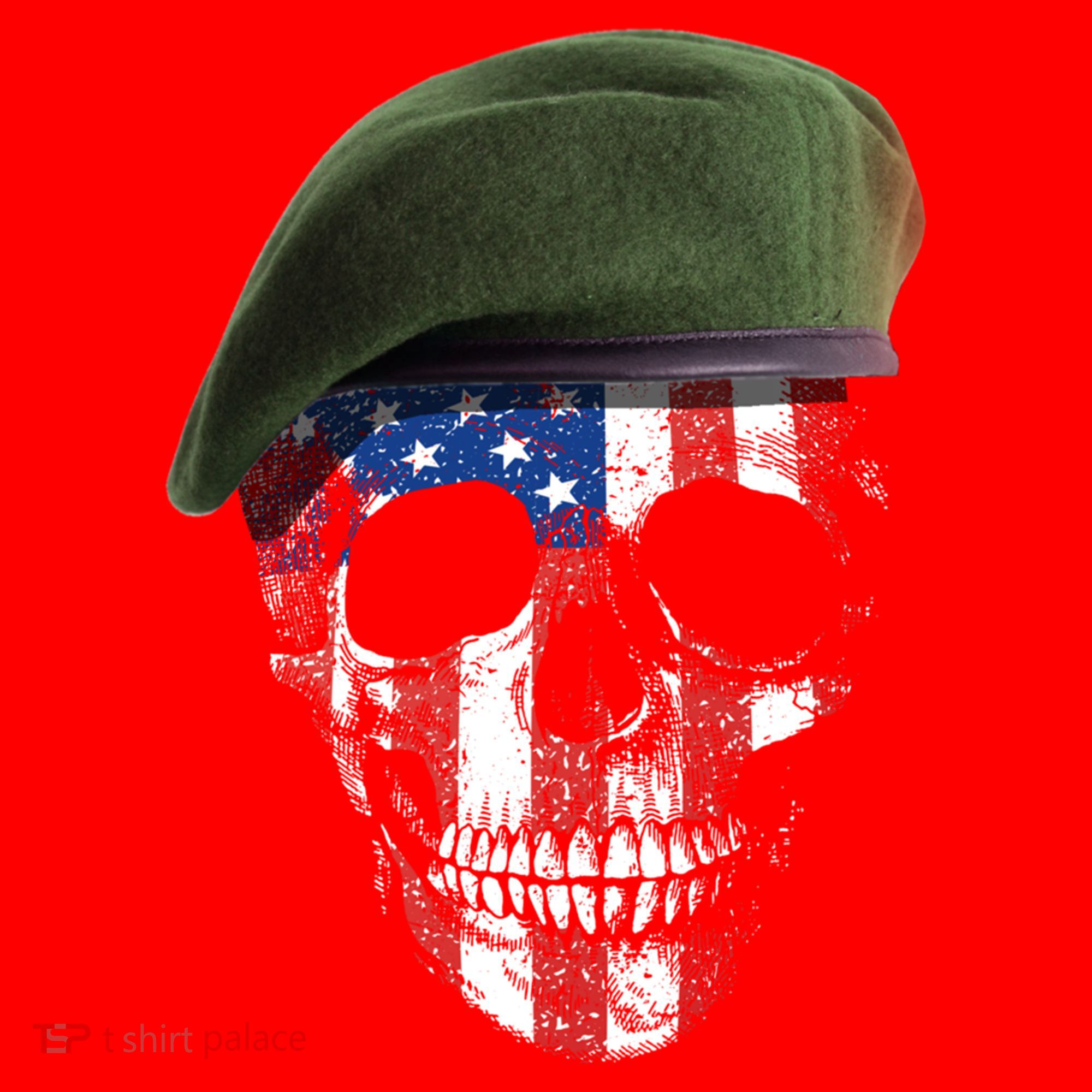 American Soldier Skull Flag 4th Of July Meaningful Gift Santa Hat