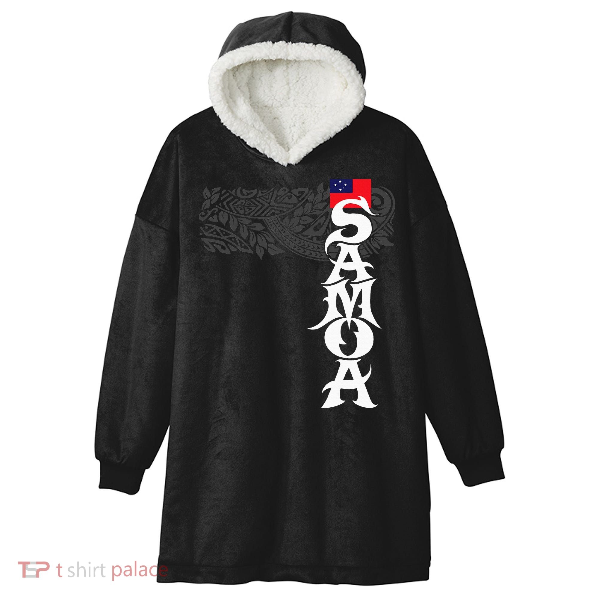 American Samoa Samoa Island Polynesian Samoan Hooded Wearable Blanket