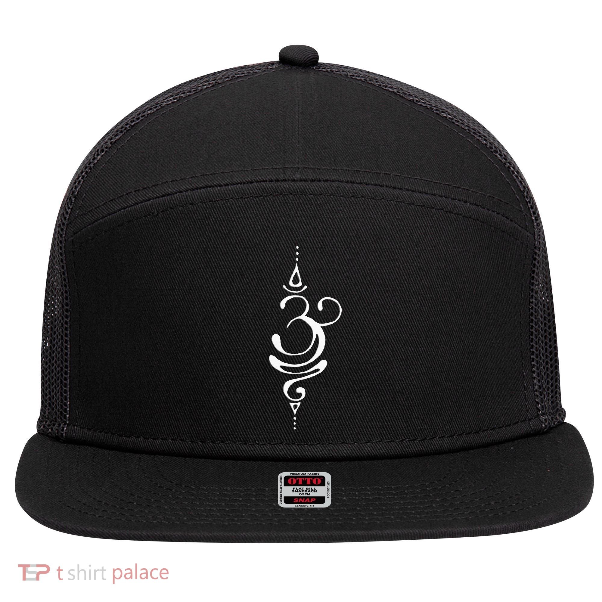 Ancient Sanskrit Symbol For BREATHE Inspiration Om Yoga 7 Panel Mesh Trucker Snapback Hat