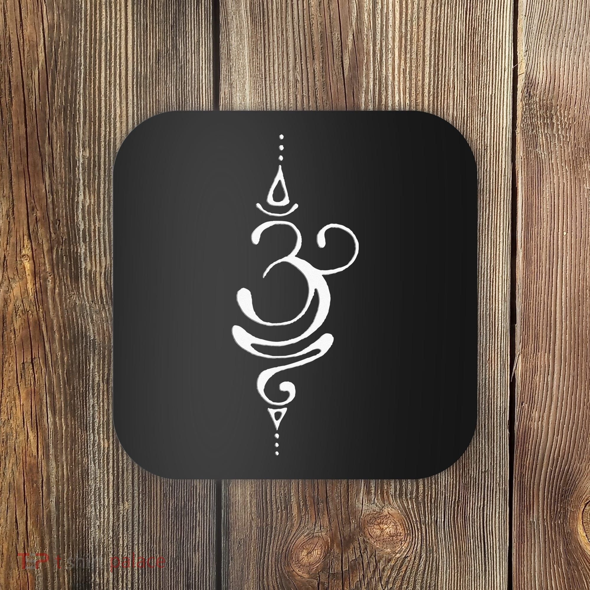 Ancient Sanskrit Symbol For BREATHE Inspiration Om Yoga Coaster