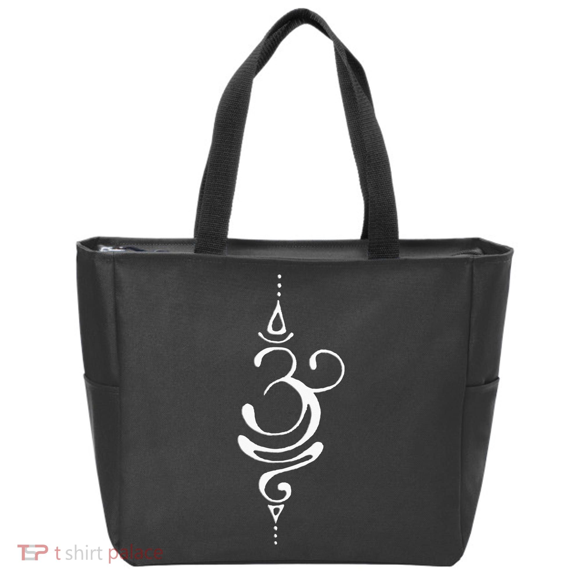 Ancient Sanskrit Symbol For BREATHE Inspiration Om Yoga Tote Bag