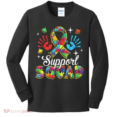 Autism Support Squad Kids Long Sleeve Shirt