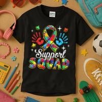 Autism Support Squad Kids T-Shirt thumb 3