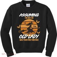 Assuming I'm Just An Old Lady Was a Mistake Halloween Kids Sweatshirt thumb 0