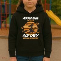 Assuming I'm Just An Old Lady Was a Mistake Halloween Kids Hoodie thumb 3