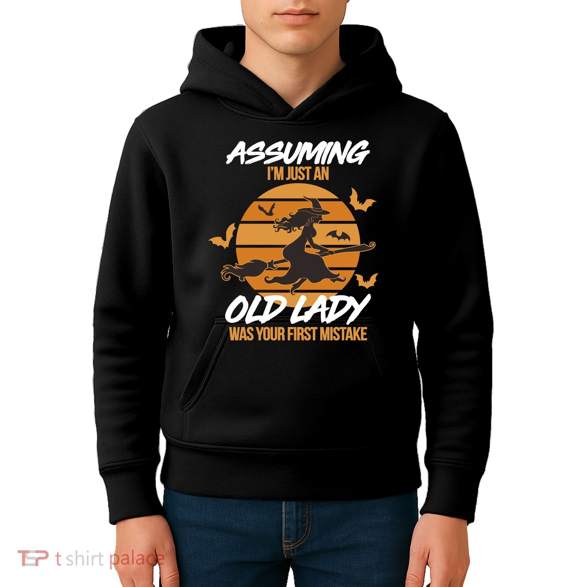 Assuming I'm Just An Old Lady Was a Mistake Halloween Kids Hoodie