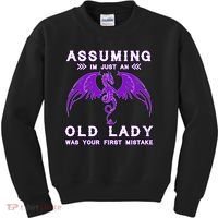 Assuming I'm Just An Old Lady Was Your First Mistake Kids Sweatshirt thumb 0