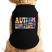 Autism Seeing The World Differently Groovy Doggie Tank thumb 0
