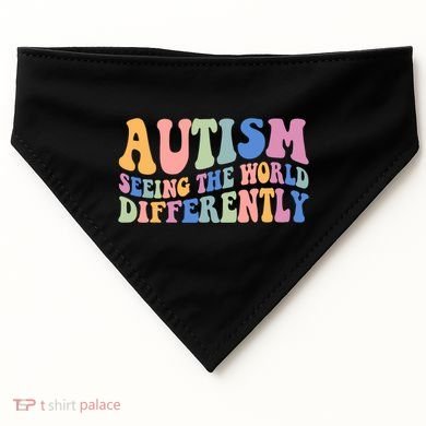 Autism Seeing The World Differently Groovy USA-Made Doggie Bandana