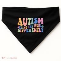 Autism Seeing The World Differently Groovy USA-Made Doggie Bandana thumb 0