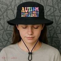 Autism Seeing The World Differently Groovy Bucket Hat thumb 3