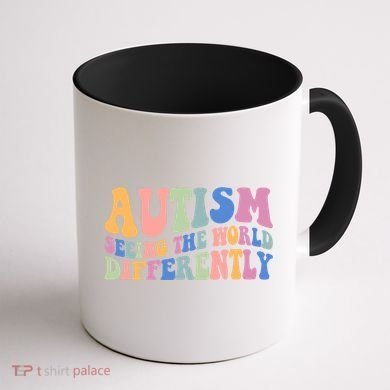 Autism Seeing The World Differently Groovy Coffee Mug back