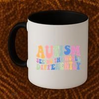 Autism Seeing The World Differently Groovy Coffee Mug thumb 2