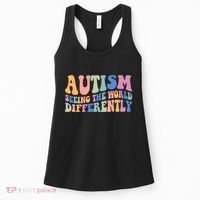 Autism Seeing The World Differently Groovy Women's Tank Top thumb 0